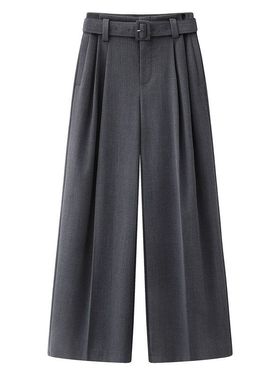 2026春季新款女装宽松附腰带通勤简约风休闲直筒休闲裤子BR301161