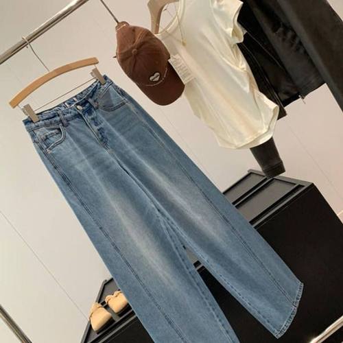 捡漏！淘到国外270+休闲宽松长裤女裤子时尚拼接款牛仔裤R859