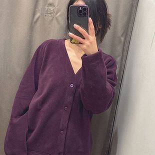 男装女装秋冬款摇粒绒宽松开衫外套V领抓绒衣夹克L484125 L483980