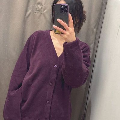 男装女装秋冬款摇粒绒宽松开衫外套V领抓绒衣夹克L484125 L483980