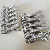 不锈钢夹子大号防风卡扣衣架开口晒衣夹强力晾被子衣服防滑小夹子