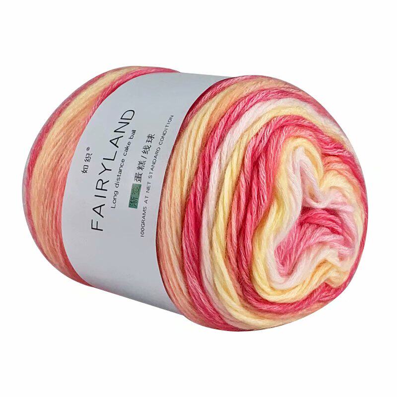 GRADIENT CAKE WOOLEN THREAD SWEATER COAT SCARF HAT THREAD HAND-KNITTED MEDIUM THICK KNITTING CROCHET NEEDLE WOOL WOOLEN THREAD BALL