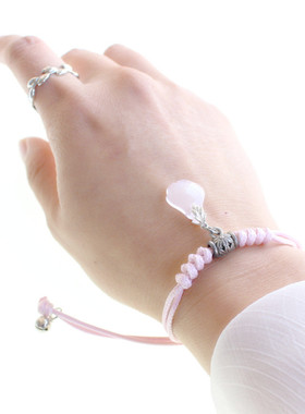 海棠花瓣皮绳手链复古