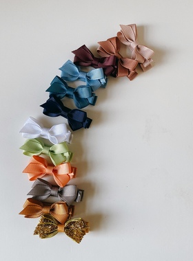 4.5cm婴儿宝宝款小号蝴蝶结安全发夹刘海发夹全包夹子bow丹麦同款