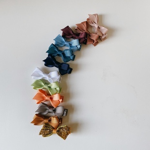 4.5cm婴儿宝宝款 小号蝴蝶结安全发夹刘海发夹全包夹子bow丹麦同款