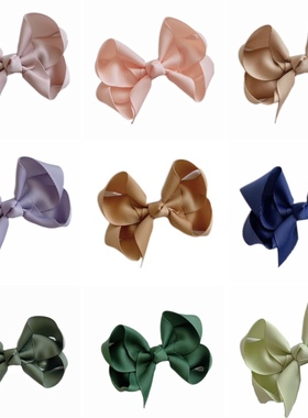 中号8cm蝴蝶结发夹欧美韩纯色发卡bows同款儿童头饰气质宝宝发饰