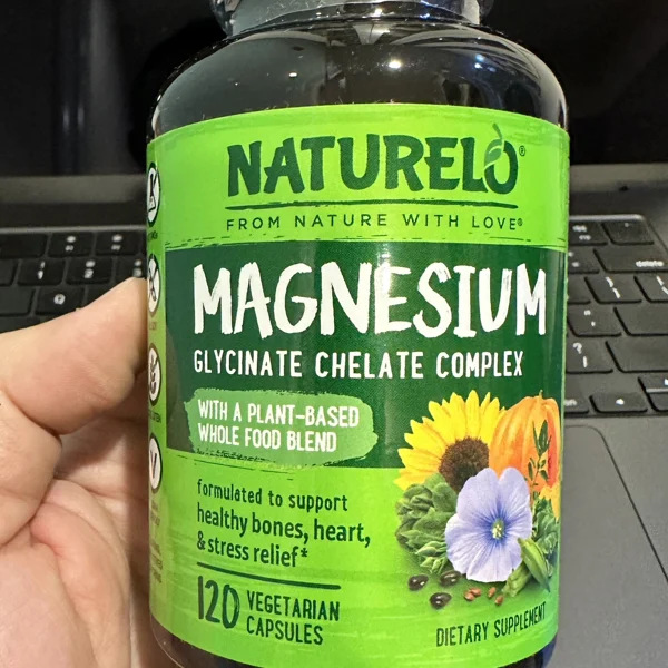 NATURELO 甘氨酸镁螯合物复合物120粒素食 睡眠骨骼肌肉心脏健康