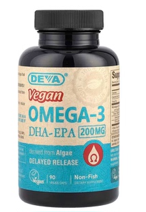 Deva全素Omega-3 DHA-EPA缓释200mg90粒全素胶囊眼睛 心脏 胆固醇