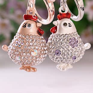 小鸡钥匙扣挂件韩国可爱创意in潮创意红色匙钥链包包小挂饰送女生