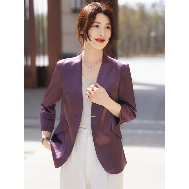 2025春夏新款真丝小西服女