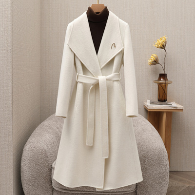 巨好穿！秋冬系带中长款毛呢外套
