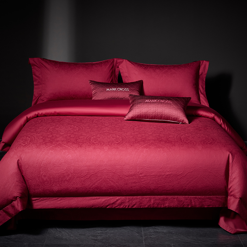 全棉提花婚庆四件套结婚床上用品