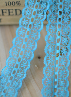 DIY服装辅料优质蓝色蕾丝花边2.5CM1元2米