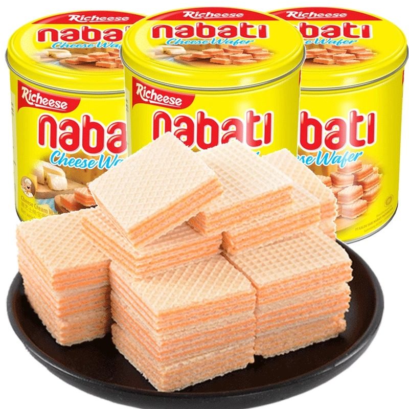 丽芝士桶装威化饼干300g纳宝帝奶酪威化送礼品休闲零食年货礼盒