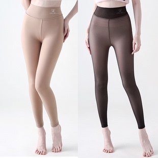 肤色鲨鱼裤一线档黑丝水光袜大码高腰连裤袜九分加绒打底裤女秋冬