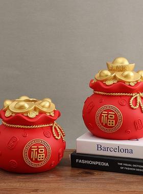 家居招财金元宝钱袋摆件