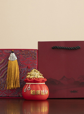 招财福袋聚宝盆吉祥物摆件