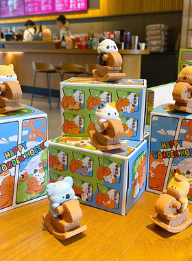 萌宠小木马摇摇系列摆件