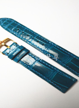 代用劳力士Rolex潜航者水鬼湖蓝色鳄鱼真皮手工定做表带男女通用