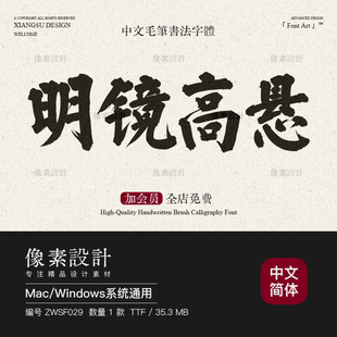 中国风榜书书法字体包古风传统毛笔手写牌匾门头招牌ps设计素材pr