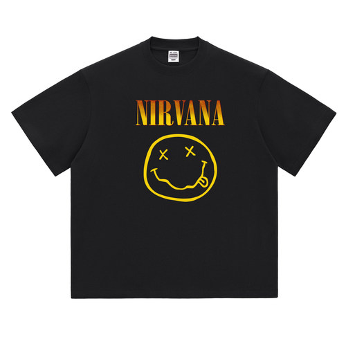Nirvana涅槃乐队摇滚T恤笑脸LOGO