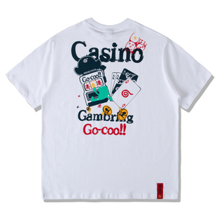 2025猴子商店潮牌短袖 女学生情侣棉t恤圆领 T恤透气印花男士