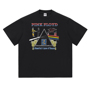 熱石俱乐部HOTSTONES摇滚T恤Pink Floyd潮牌棉乐队vintage男女