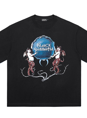 黑色安息日BLACK SABBATH金属鼻祖短袖T恤乐队摇滚T恤vintage奥兹
