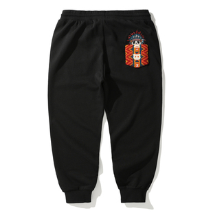 休闲卡通刺绣学生裤 印第安熊猫PANDA玛雅毛巾绣卫裤 加厚秋冬长裤