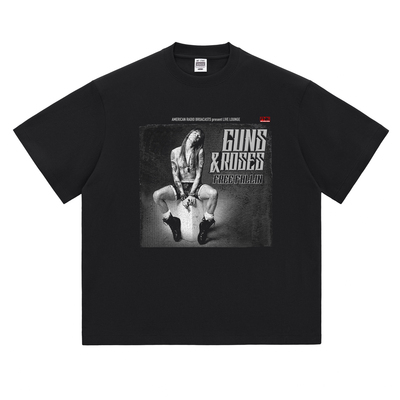 热石GunsNRoses潮牌枪花摇滚T恤