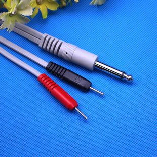 6.35插头 理疗仪电极导线 电极片连接线 大头按摩电疗输出线