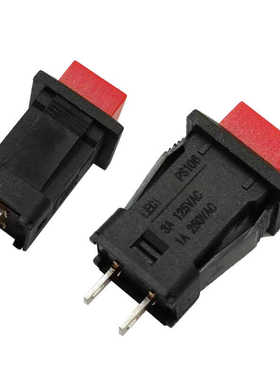 按钮开关PS106A自无锁按键按钮开关红色开孔14MM自锁复位开关3A