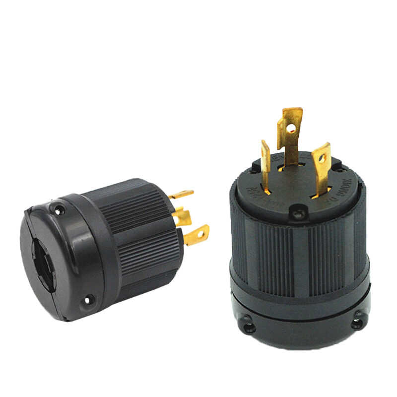 美规美标大功率防脱工业电源插头30A自锁电源插头四孔插座L6-30P