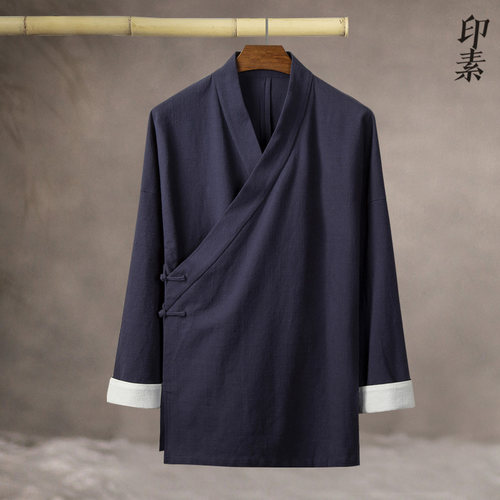 国风道袍中长款汉服茶服棉麻外套