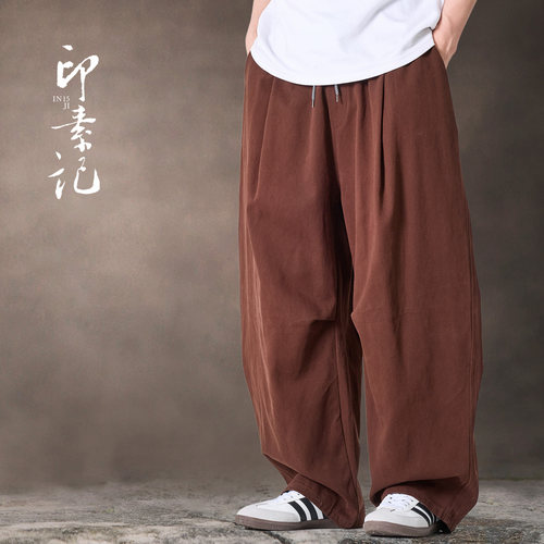 春夏款100%纯棉男女休闲裤宽松长裤阔腿伞兵工装裤复古哈伦裤情侣