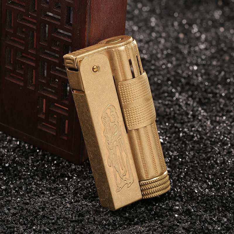 正品奥地利imco爱酷印第安人防风煤油打火机纯铜复古送礼男士老式