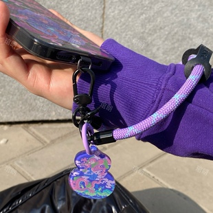 琯朗原创 紫绶玉印手机链腕带手提斜挎挂绳包挂掌柜推荐装饰挂件