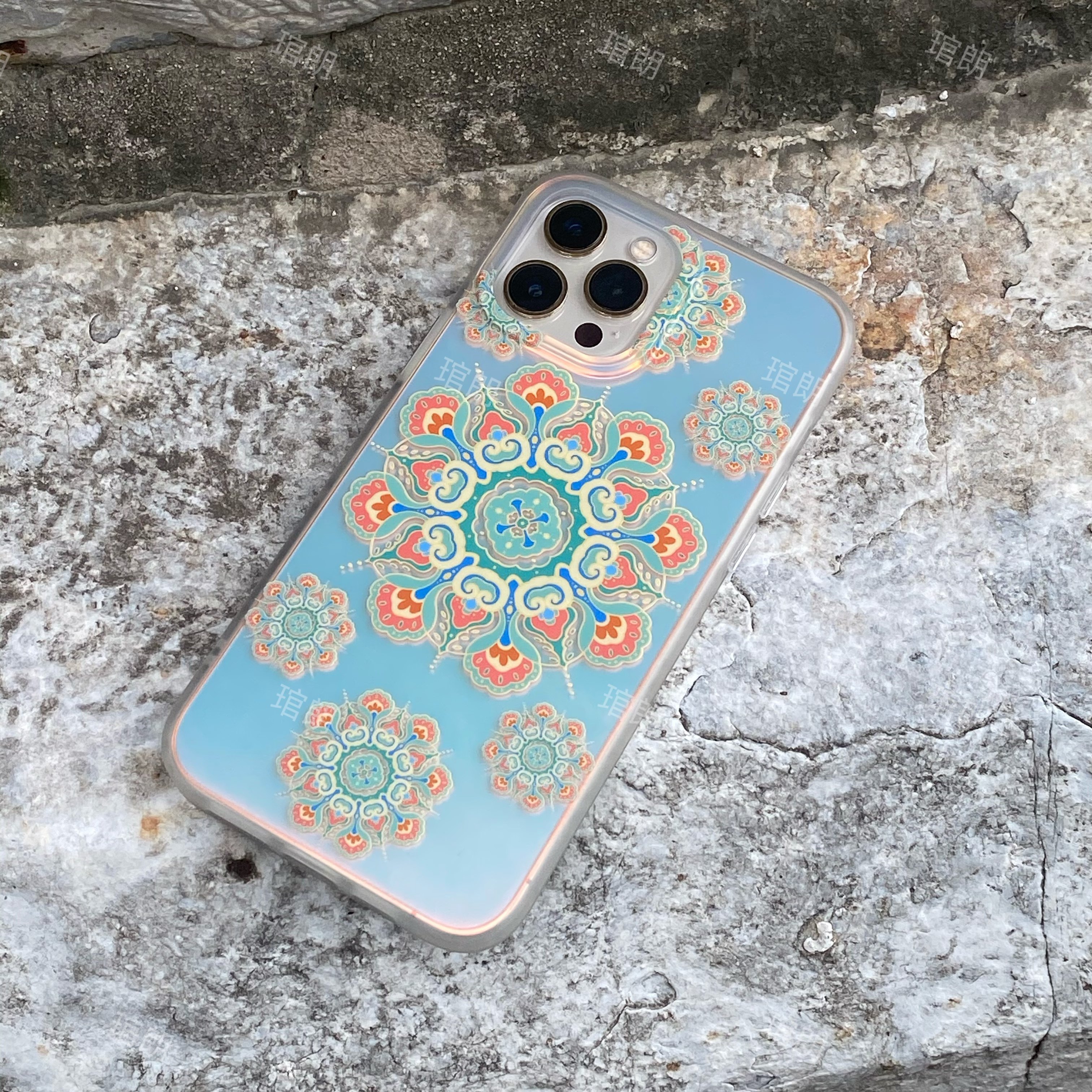 琯朗原创｜【清仓不换退】宝相鸣光小众设计新中式手机壳IMD全包