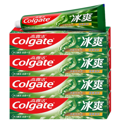 高露洁冰爽冷萃龙井茶香牙膏180克强劲冰爽清新口气激凉含氟防蛀 - 封面