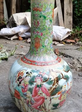 手绘粉彩陶瓷花瓶景德镇