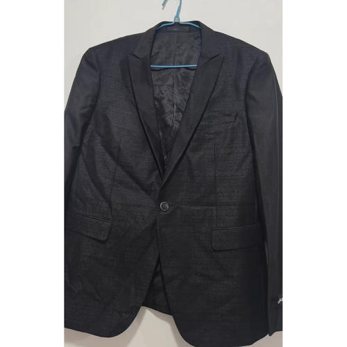 修身通勤提花平驳领西服外套