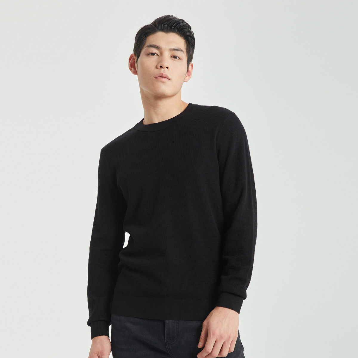 G4DMS0041 0043 0044 0045 0046 0047S利家冬新款纯色圆领毛衣男