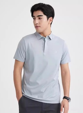 A4XTX3051 3052 3053S利家男装夏季流行弹力纯色百搭翻领短袖T恤