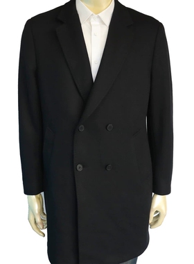 A4DYR0081S利家冬季保暖时尚新款商务绅士平驳领中长款呢子大衣男