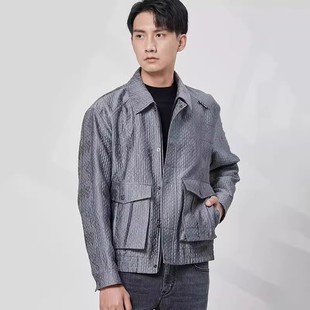 时尚 新款 流行翻领单排扣休闲夹克外套 秋季 23QJK6161Y利家男装