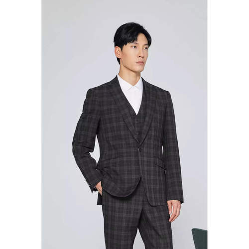 21QXF161SA利家秋季时尚流行正装礼服通勤一粒扣平驳领西服套装男