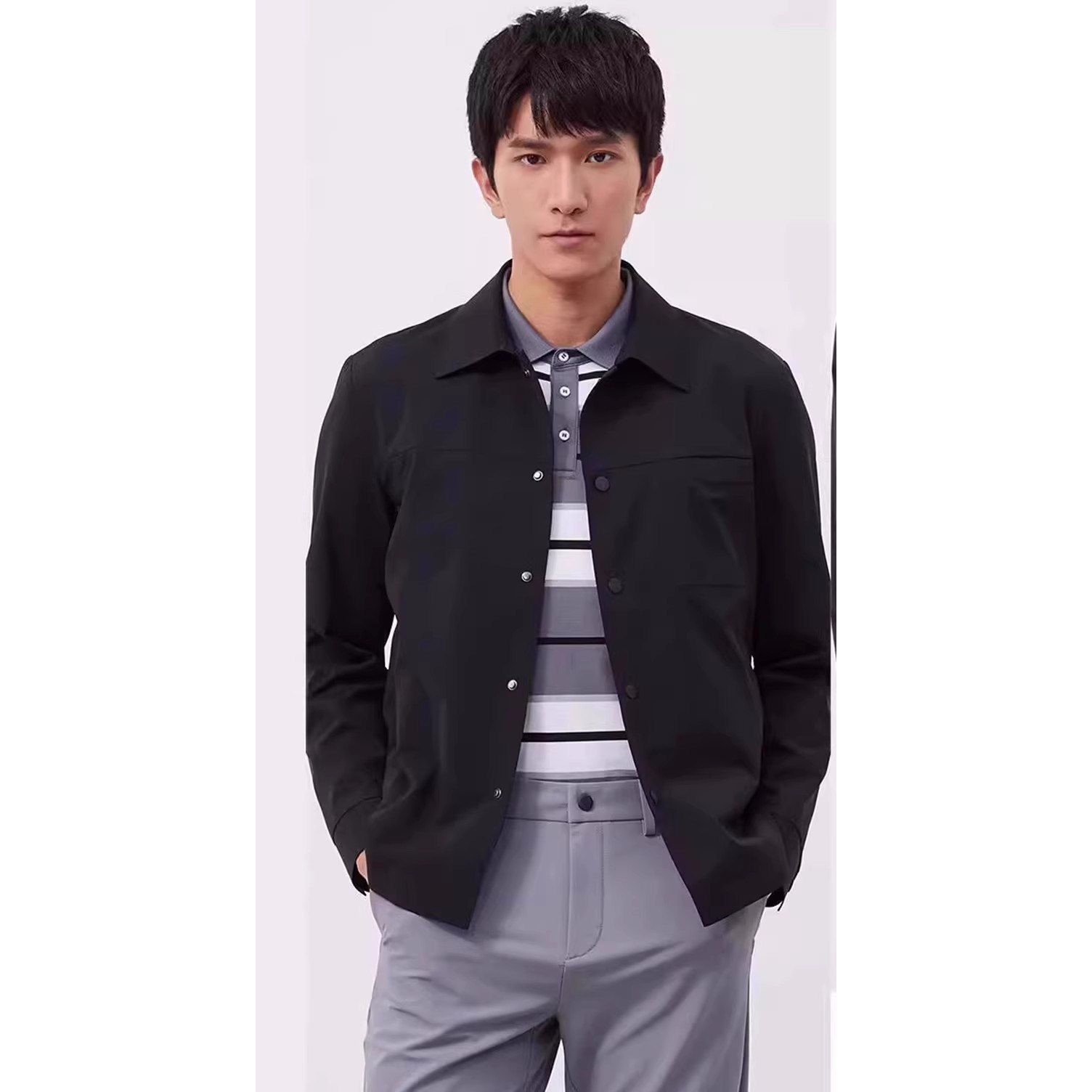 23CFY0011 0012Y春秋商务时尚翻领流行百搭修身夹克风衣外套男
