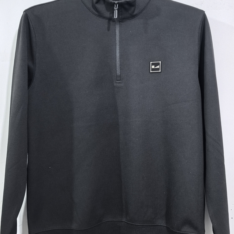 修身立领拉链半开门襟卫衣男