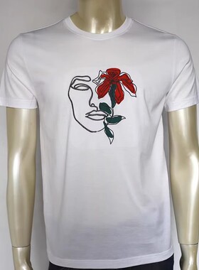 21XTX6411S利家男装夏季休闲百搭亲肤透气潮流圆领修身短袖T恤