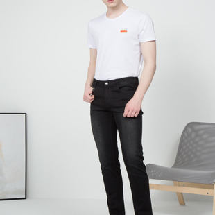 男士 19QNZ20801利家秋季 微弹抗皱挺括舒适低腰窄脚牛仔裤 修身 时尚